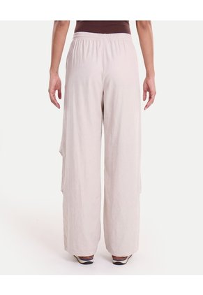 Pantalón Parachute Microcomfort  Para Mujer Crema Atmos