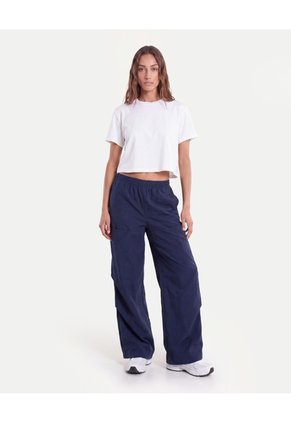 Pantalón Parachute Microcomfort  Para Mujer Azul Atmos
