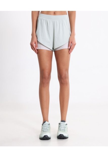 Short Biker Corte Láser Activo  Para Mujer Verde Atmos