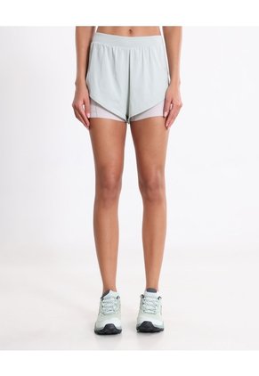 Short Biker Corte Láser Activo Para Mujer Verde Atmos