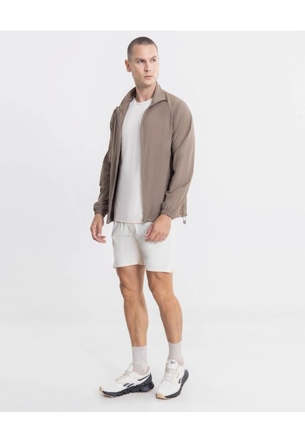 Camiseta Manga Corta Slim Fit Básica Plush  Para Hombre Crema Atmos