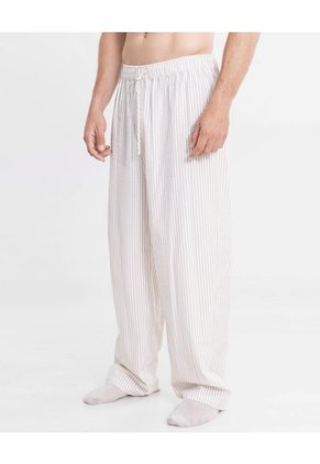 Pantalon Barrel En  Rayas  Para Hombre Beige Atmos