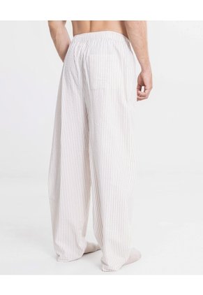 Pantalon Barrel En  Rayas  Para Hombre Beige Atmos