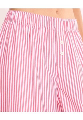 Pantalón Amplio Con Rayas Para Mujer Rojo Atmos