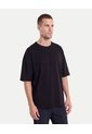 Camiseta Boxy Plush Manga Corta  Para Hombre Negro Atmos de Atmos