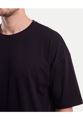 Camiseta Boxy Plush Manga Corta  Para Hombre Negro Atmos