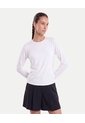 Camiseta Manga Larga Cuello Bonding  Para Mujer Blanco Atmos de Atmos
