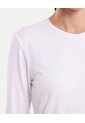 Camiseta Manga Larga Cuello Bonding  Para Mujer Blanco Atmos de Atmos