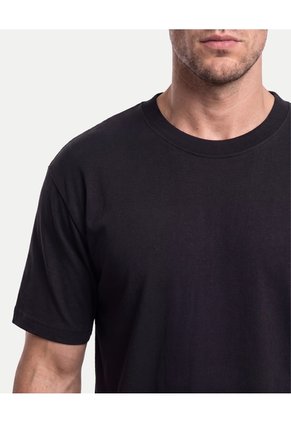Camiseta Básica Manga Corta Oversize  Para Hombre Negro Atmos