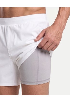 Bermuda Aeroflow Largo Con Biker  Para Hombre Blanco Atmos