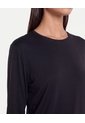 Camiseta Manga Larga Cuello Bonding  Para Mujer Negro Atmos de Atmos