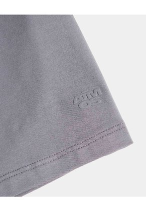 Camiseta Boxy Básica  Para Mujer Gris Atmos