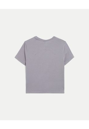 Camiseta Boxy Básica  Para Mujer Gris Atmos