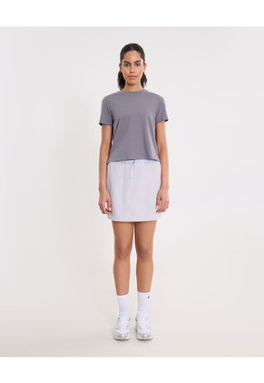 Camiseta Boxy Básica  Para Mujer Gris Atmos