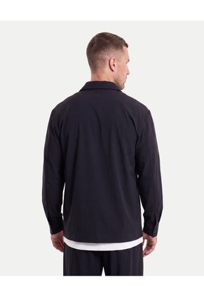 Camisa Relaxed Con Bolsillo Frontal  Para Hombre Negro Atmos