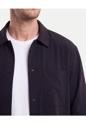 Camisa Relaxed Con Bolsillo Frontal  Para Hombre Negro Atmos