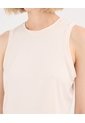 Camiseta Boxy Manga Sisa Corte Espalda  Para Mujer Beige Atmos de Atmos