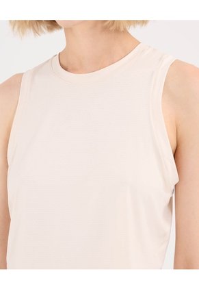 Camiseta Boxy Manga Sisa Corte Espalda  Para Mujer Beige Atmos