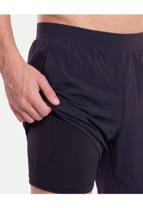 Bermuda Aeroflow Con Biker Interno  Para Hombre Negro Atmos