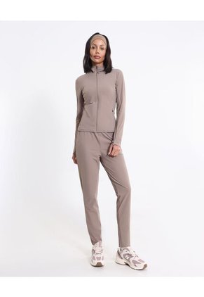 Chaqueta Deportiva Hoodie Básica  Para Mujer Café Atmos