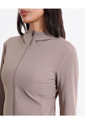 Chaqueta Deportiva Hoodie Básica  Para Mujer Café Atmos