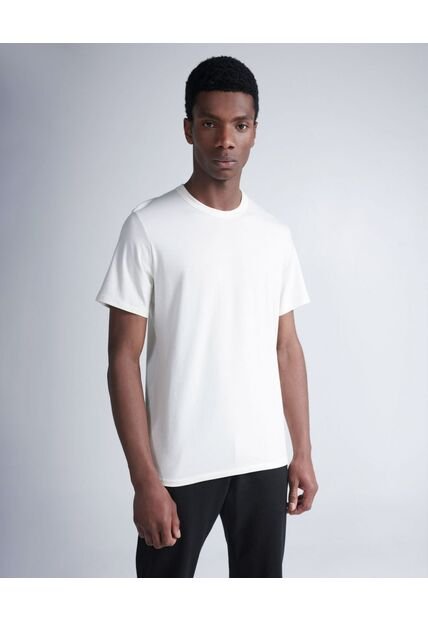 Camiseta Regular Fit Manga Corta  Para Hombre Marfil Atmos
