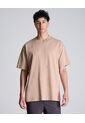 Camiseta Básica Manca Corta Oversize  Para Hombre Camel Atmos de Atmos
