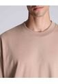 Camiseta Básica Manca Corta Oversize  Para Hombre Camel Atmos de Atmos