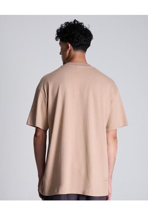 Camiseta Básica Manca Corta Oversize  Para Hombre Camel Atmos