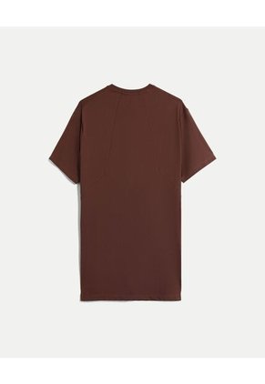 Camiseta Para Hombre Manga Corta Cuello Redondo Color Café Marca Atmos #32090263