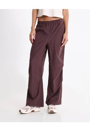 Pantalón Parachute Microcomfort  Para Mujer Vino Atmos