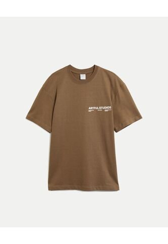 Camiseta Para Hombre Manga Corta Cuello Redondo Color Café Marca Atmos #32090289 Atmos