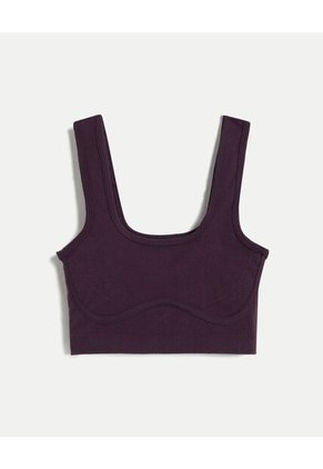 Top Seamless Con Detalle Aéreo Para Mujer Morado Atmos
