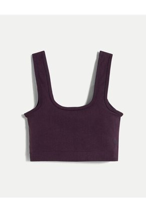 Top Seamless Con Detalle Aéreo Para Mujer Morado Atmos
