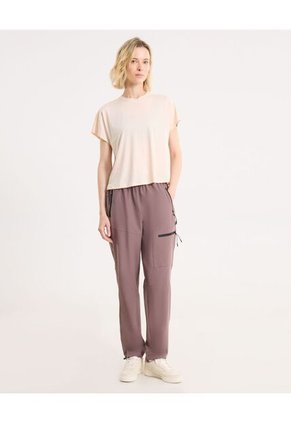 Camiseta Manga Corta Boxy  Para Mujer Crema Atmos