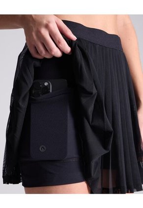 Falda Mesh Con Bóxer  Para Mujer Negro Atmos