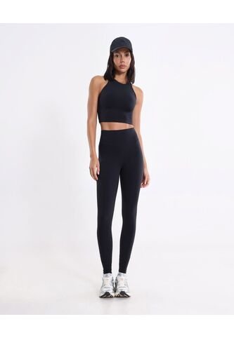 Camiseta Tank Top Con Espalda Fruncida  Para Mujer Negro Atmos Atmos