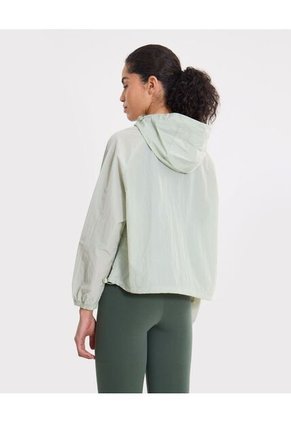 Chaqueta Rompevientos Con Capota Y Bolsillos Para Mujer Verde Atmos