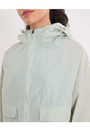 Chaqueta Rompevientos Con Capota Y Bolsillos Para Mujer Verde Atmos