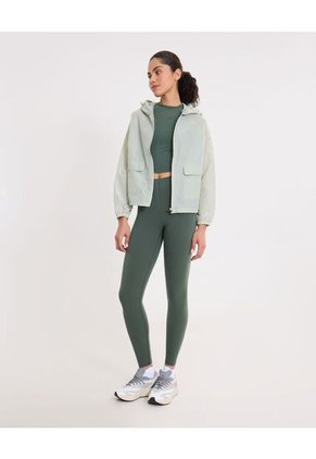 Chaqueta Rompevientos Con Capota Y Bolsillos Para Mujer Verde Atmos