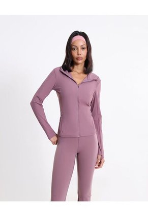 Chaqueta Deportiva Hoodie Básica  Para Mujer Morado Atmos