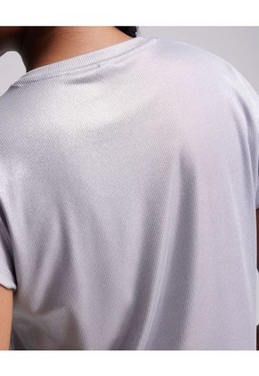 Camiseta Para Mujer M/S Marca Atmos En Color Plata  #31090081