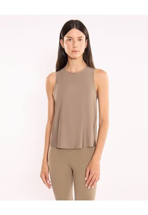 Camiseta Para Mujer Manga Sisa Cuello Redondo Color Mocca Marca Atmos #31090308