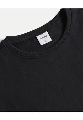 Camiseta Oversize Básica  Para Mujer Negro Atmos