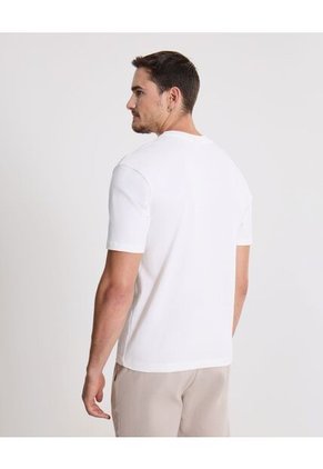 Camiseta Regular Fit Básica  Para Hombre Blanco Atmos
