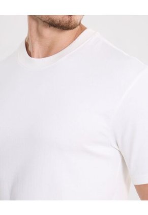 Camiseta Regular Fit Básica  Para Hombre Blanco Atmos