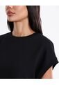 Camiseta Manga Sisa Crop Plush  Para Mujer Negro Atmos de Atmos