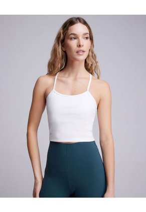 Crop Top Para Mujer Manga Sisa Color Marfil Marca Atmos #31090092