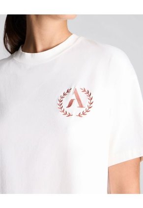 Camiseta Para Mujer Manga Corta Cuello Redondo Color Crema Marca Atmos #31090175