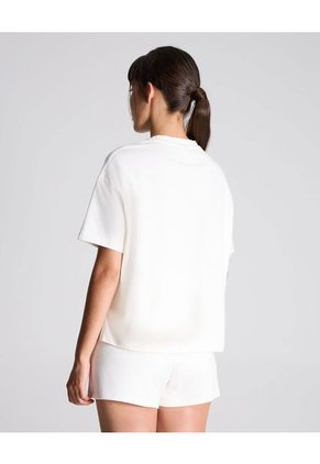 Camiseta Para Mujer Manga Corta Cuello Redondo Color Crema Marca Atmos #31090175